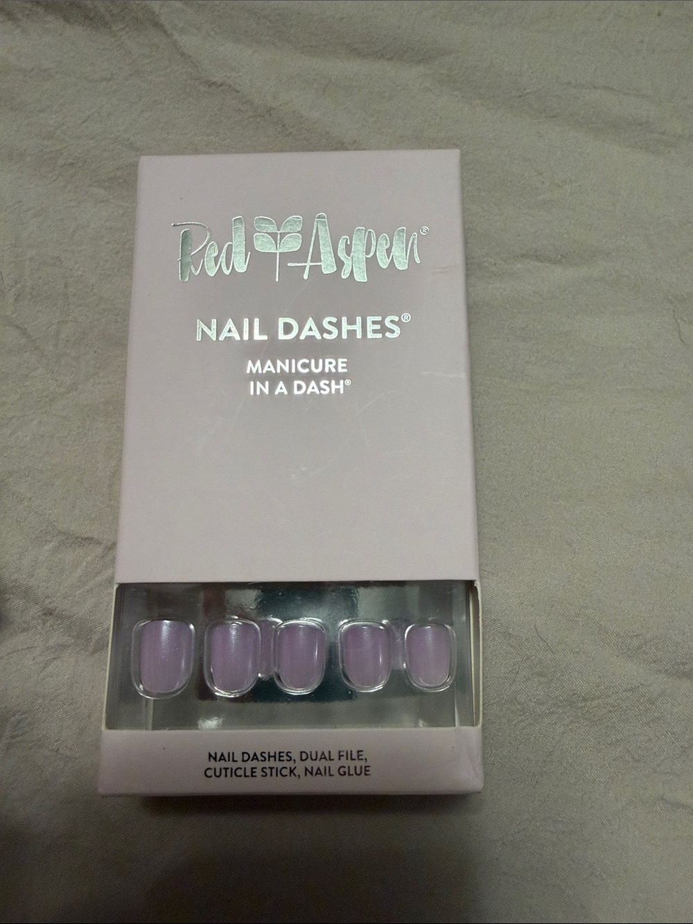 Petite Ginger’s Glass Slippers Red Aspen Lilac Nail Dashes Press-On Nails